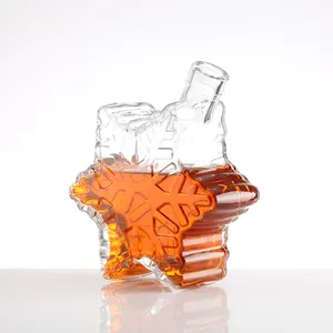 500ml hình dạng độc đáo chai hình ngôi sao Rượu Thủy Tinh bán buôn rượu chai childproof cap