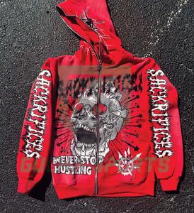 Sweat à capuche en coton de haute qualité à fermeture éclair thermique avec logo personnalisé Streetwear Sweat à capuche zippé surdimensionné multicolore pour hommes - Product Image 1