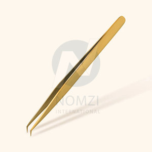 Pinzas de extensión de pestañas con agarre de diamante de alta calidad, caja recubierta de papel de Color Plasma de acero inoxidable, Punta puntiaguda en caja, venta al por mayor - Product Image 5