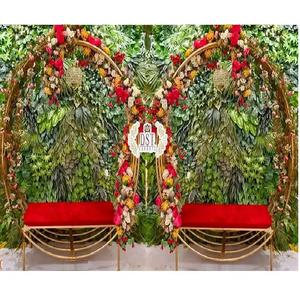 Asiento nupcial de estilo único para ceremonia de brazalete, asiento de Metal redondo para boda al aire libre para Photobooth, asiento nupcial de Metal de forma ovalada, EE. UU. - Product Image 1