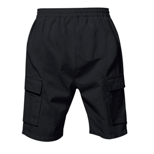 Suministro de fábrica, pantalones cortos Cargo negros sólidos para hombre, ropa informal transpirable de algodón/poliéster Spandex para exteriores con bolsillos OEM/ODM - Product Image 5