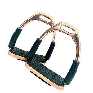 Estribos DE SEGURIDAD Flexi de oro rosa de brillo extremo, pantalones de primera calidad, estribos flexibles de acero para montar a caballo, antideslizante, agarre fuerte - Product Image 4