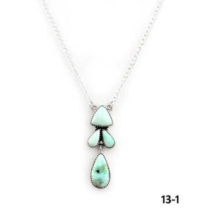 Chaînes en or style sud-ouest avec pendentif Paloma en argent sterling, turquoise et zircon serti clos, pour mariage et fiançailles, motif goutte, tendance - Product Image 3