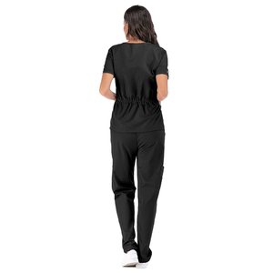 Uniforme de mujer y hombre con logotipo personalizado, conjunto de uniforme de manga corta con cuello en V y pantalones, conjunto de uniforme de trabajo de enfermería para salón de belleza, traje - Product Image 6