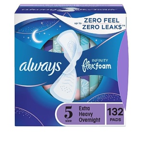 Serviettes hygiéniques Always FlexFoam pas chères, taille 5, extra lourdes, pour la nuit, en vente en gros, lot de 132 (6 paquets de 22), prix de gros, haute performance - Product Image 3
