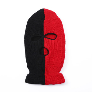 Custom Winter Double Color Full <b>Face</b> 3 Hole Balaclava Ski Mask Warm Hat Beanie Colorful Outdoor Knitted Acrylic Ski Mask - Product Image 1