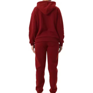 Chándal de mujer de alta calidad 100% algodón Jogging invierno conjuntos de dos piezas mujeres Color sólido chándales de gran tamaño para mujer OEM - Product Image 6