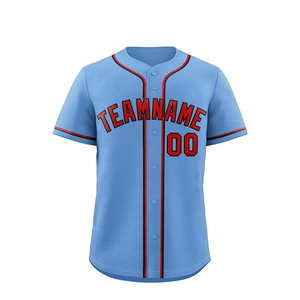 Maillot de baseball de vente de look haut de gamme coupe régulière couleur unie tenue tendance maillot de baseball pour hommes logo et design personnalisés OEM - Product Image 2