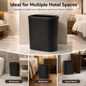 <strong>Black</strong> Square Garbage Can No Lid <strong>Small</strong> Garbage Can <strong>Bins</strong> Open Top Waste <strong>Bin</strong> for Hotel Bathroom Bedroom - Product Image 2
