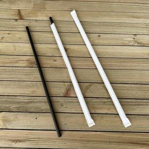 Boardwalk 10.25 In. <b>Black</b> Jumbo Polypropylene Straws <b>Wrapped</b> Plastic Party Supplies (2000/Carton) - Product Image 5
