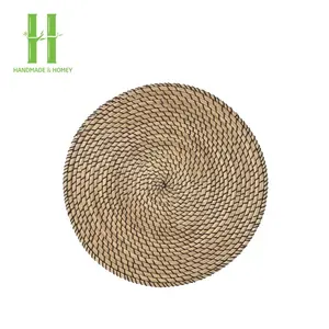 Bom Preço Round Seagrass Placemats Trançado Plait Variedade de Tamanhos Decoração de Mesa Personalizada Para o Natal do Vietnã