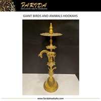 Cachimbas Farida de Lujo con Diseño Único, Cachimba Gigante Egipcia de Latón Macizo con Forma de Aves y Animales, 85-100cm, Florero de Vidrio, Shisha para Fumar, Edición Limitada