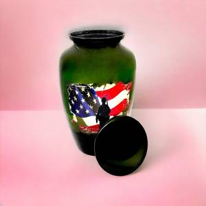 Urna Patriótica con Bandera Estadounidense para Cenizas Humanas, Urnas para Cenizas de Adultos de 200 Pulgadas Cúbicas, Tributo - Product Image 3