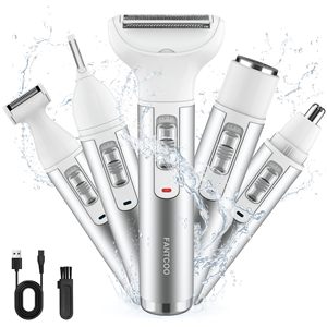 Rasoir électrique sans fil 5-en-1 pour femmes, rechargeable, tondeuse bikini indolore, épilation humide/sèche pour visage, jambes, sourcils, IPX7 - Product Image 1