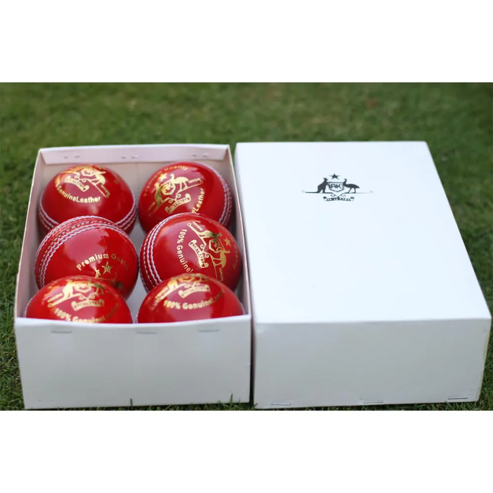 Kookaburra in pelle 4 pezzi 156g Test Match Cricket hard ball confezione da 6