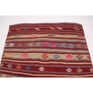 พรมขนาด 4.7x11.9 ฟุต, พรมตุรกีโบราณ, พรมลายทางสีแดงคิลิม - Product Image 4