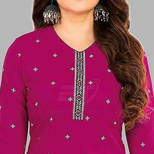 Traje de Algodón de 3 Piezas para Mujer, Diseño Pakistaní 2025, con Dupatta, Nuevo, Personalizable - Product Image 3