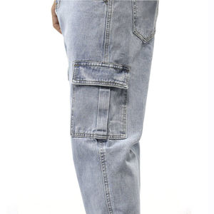 Haute qualité à la mode Design respirant hommes Denim pantalon taille haute droite 2024 nouveau Vintage ample décontracté Denim pantalon - Product Image 4