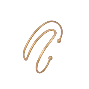 กำไลข้อมือชุบทองลายคลื่นคู่ปรับได้แบบเรียบง่ายกำไลข้อมือที่ออกแบบมาเป็นลอนรูปทรงเรขาคณิต - Product Image 2