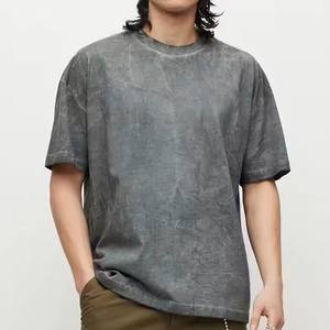 Chemises à col rond Poids lourd 300GSM Distressed Oversized Drop Shoulder Casual Wear Slim Fit Style avec la plus haute qualité pour les hommes - Product Image 1