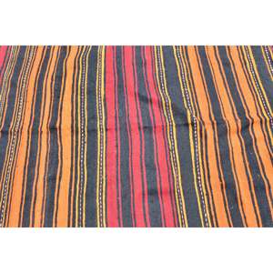 Tapis turc vintage traditionnel rouge-orange en laine écologique 4,6 x 8,6 pi, patchwork, grand tapis rectangulaire pour couloir, 10 mm de latex - Product Image 5