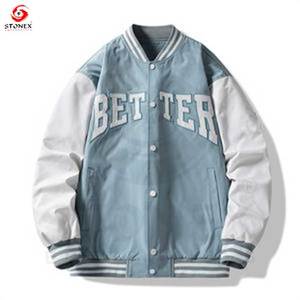 เสื้อแจ็กเก็ตสำหรับผู้ชายเสื้อแจ็กเก็ตเบสบอลตัวขนแกะแขนเสื้อปักสำหรับฤดูหนาวงานตามสั่ง2024 - Product Image 5