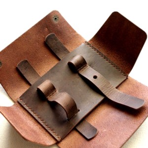 Étui de protection de rasoir en cuir à Grain riche fabriqué en usine, pochette de sécurité à Double bord pour rasoir - Product Image 1