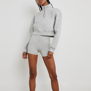 Meilleur pull à manches longues pour femme vierge demi-fermeture éclair coton rue pull pour filles automne col montant sweat-shirt - Product Image 3