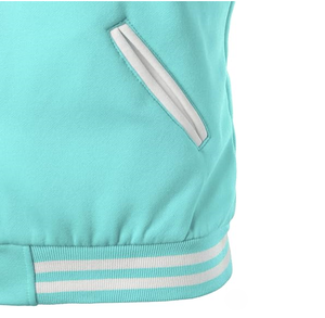 Dernière conception de veste universitaire personnalisée en laine haut de corps en cuir à manches de baseball respirant Standard grande taille vestes pour femmes - Product Image 3