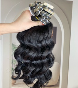 Vague naturelle pour Curl Wave 30 pouces de longueur étirée Remy Virgin Vietnamien Tape Extensions de cheveux humains Kinky Curly Vente en gros - Product Image 1