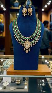 Heavy Kundan Polki <b>Choker</b> & Rani Haar Necklace Set Fashion Multi Layered Bridal Jewelry - Product Image 2