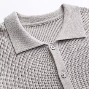 Cárdigan de uniforme de punto de mezcla de algodón cálido y transpirable Cárdigan de uniforme de Punto ligero de calibre fino - Product Image 3