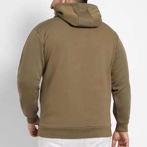 เสื้อฮู้ดแบบซิปไม่มีเชือกรูดสำหรับผู้ชายเสื้อมีฮู้ดผ้าฟลีซโอเวอร์ไซส์แบบเรียบเรียบ - Product Image 2