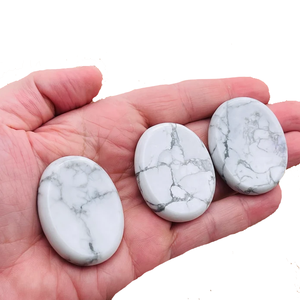 Feng Shui & Fairy Style Cristal Poli Pouce Howlite Pierre précieuse de guérison semi-précieuse pour Palm Worry Crystal Stone - Product Image 5