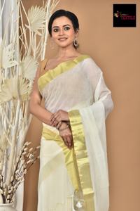 Sari de Algodón MAL de Verano, Tejido Liso Teñido, Ecológico, Ligero, de Secado Rápido, Vestido para Niñas, Bodas y Ocasiones Especiales, 400 g/m² - Product Image 6