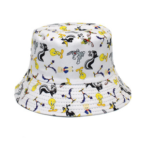 Gorra unisex para el sol de verano, sombrero de cubo de algodón con dibujos animados impresos en Diseño de Moda de doble cara, Material de piel sintética al por mayor - Product Image 6