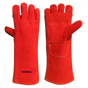 Guantes rojos de seguridad para soldar - Product Image 3