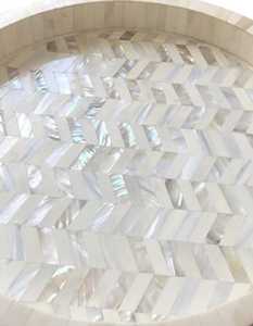 Bandeja de servicio con incrustaciones de hueso de fregona floral de madera natural hecha a mano de alta calidad personalizada para restaurantes caseros, hoteles de la India. - Product Image 6