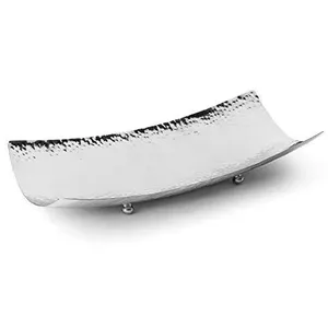 Bandeja de Metal con acabado plateado de diseño martillado Premium, Ideal para una elegante decoración del hogar, cocina, mesa de comedor, elementos esenciales - Product Image 1