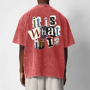 T-shirt en relief de haute qualité 100% coton personnalisé couleurs unies impression hommes t-shirts Stock T-shirt de couleur unie - Product Image 6