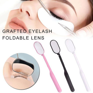 Espejo de maquillaje de mano de pestañas cosmético personalizado de mano de corazón de pestañas promocional con mango - Product Image 4
