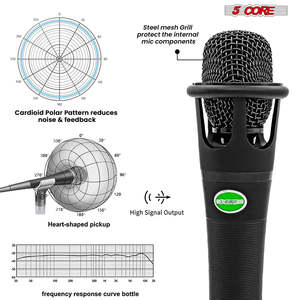 5 Core Podcast Equipment Bundle w Cardioid Dynamic XLR Microphone <b>Mini</b> <b>Desk</b> Stand XLR to 1/8” Cable - Product Image 2