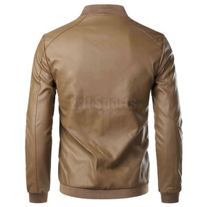 Comfortable Everyday 100% <b>Leather</b> <b>Winter</b> <b>Jacket</b> Stand Collar Eco-Friendly Breathable Custom Logo Design for Outdoor Activities - Product Image 2