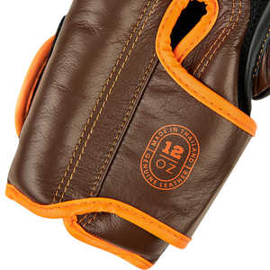 Gants de boxe personnalisés avec design Striker-noir/orange, lacets au poignet, tailles 10oz 12oz 14oz 16oz, équipement MMA avec logo personnalisé - Product Image 5