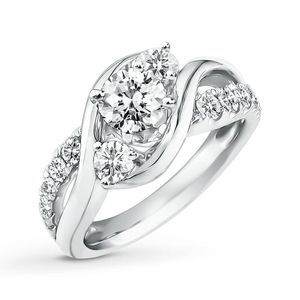 Venta caliente 0,9 <span class=keywords><strong>quilates</strong></span> oro blanco Simple corte redondo laboratorio diamante <span class=keywords><strong>anillo</strong></span> precio - Product Image 3