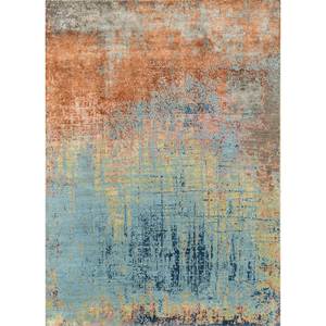 Tapis en laine et soie de bambou noués à la main Kavi Blue, collection Chaos Theory - Esk-9014, 10 mm, tapis abstrait 3D pour salon et couloir - Product Image 1