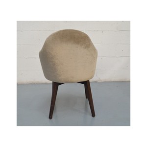 Cream <b>Grey</b> <b>Velvet</b> Restaurant bar <b>Armchair</b> Chair - Product Image 4