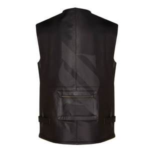 Chaleco de cuero informal para hombre de buena calidad 100% cuero transpirable y a un precio razonable para la moda de invierno - Product Image 3