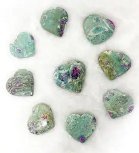 Wholesale NATURAL Gemstone RUBY ZOISITE HEALING Crystal PUFFY HEART