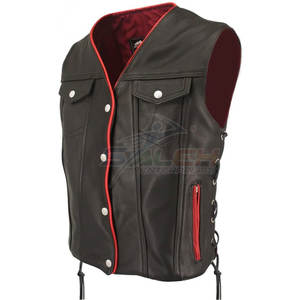 Chaleco de cuero de diseño al por mayor de fábrica Último estilo Pakistán Hecho Nuevo diseño Chaleco de cuero Chaleco - Product Image 5